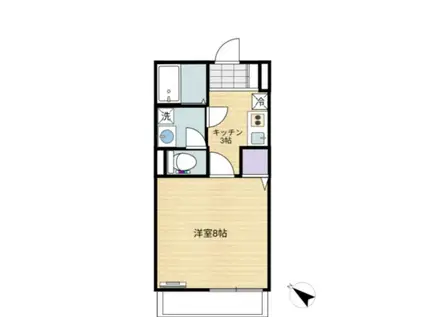 BELLE SWEET II号館(1K/1階)の間取り写真