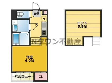 フォルトゥーナ中村 (1K/1階)の間取り写真