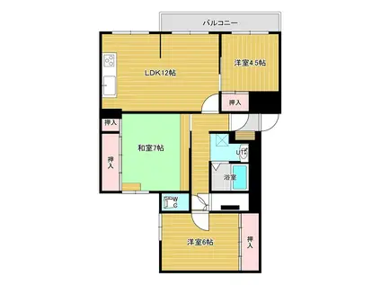 ディアコート2番館(3LDK/2階)の間取り写真