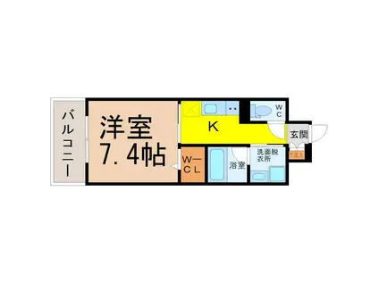 GRAND ESPOIR IZUMI(1K/12階)の間取り写真