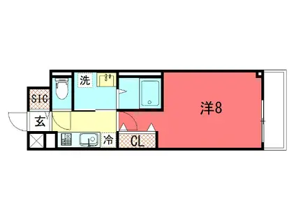 ベラジオ雅び京都洛北ガーデン(1K/2階)の間取り写真