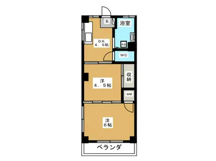 レジデンス西川口(2K/3階)の間取り写真