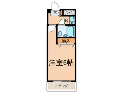 平岡マンション(1K/4階)の間取り写真
