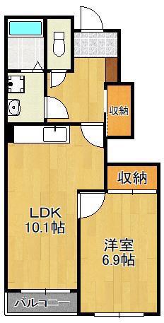 リバーヒルズNK(1LDK/1階)の間取り写真