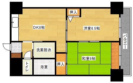 祇園ロイヤル(2DK/8階)の間取り写真