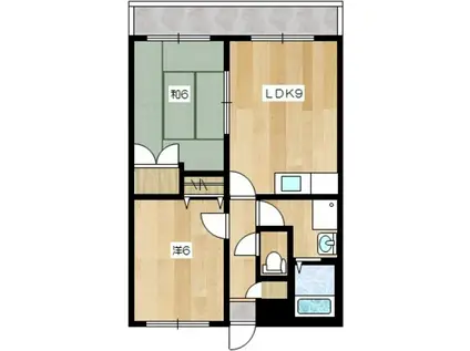 イースクエア大内矢田(2DK/2階)の間取り写真