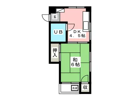 浅草サンコーポラス(1K/4階)の間取り写真