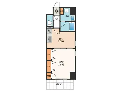 GROOVE-NIPPONBASHI(1DK/10階)の間取り写真