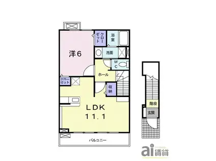 RUHA-CHI 藤ルハ-チ(1LDK/2階)の間取り写真