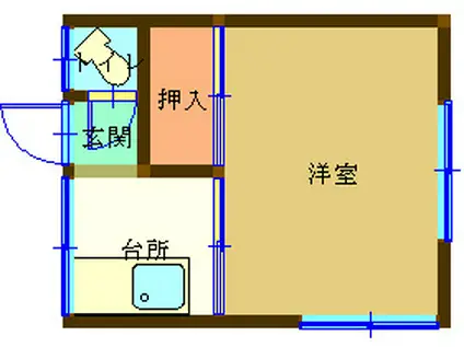 斉藤荘(1K/2階)の間取り写真