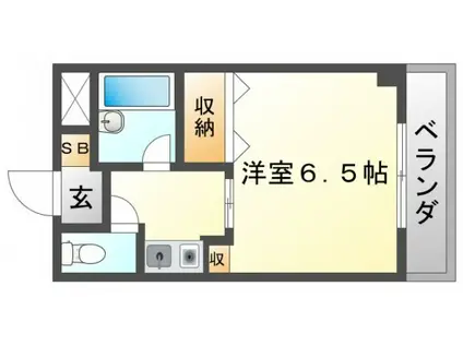 ベルビューレ千里山一番館(1K/1階)の間取り写真