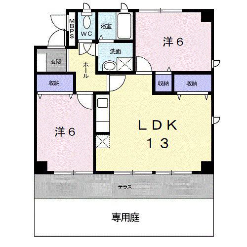 アステ-ル宮前(2LDK/1階)の間取り写真