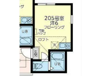 ユナイト上大岡プラチ―ダエ(ワンルーム/2階)の間取り写真