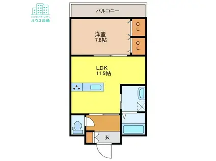 エスポワール長野(1LDK/10階)の間取り写真