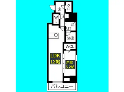 ロイジェント日吉II(1LDK/4階)の間取り写真