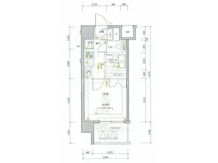 MAXIV関内(1K/7階)の間取り写真