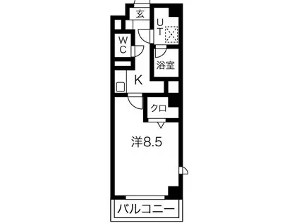 スプリームサカイ(1K/6階)の間取り写真