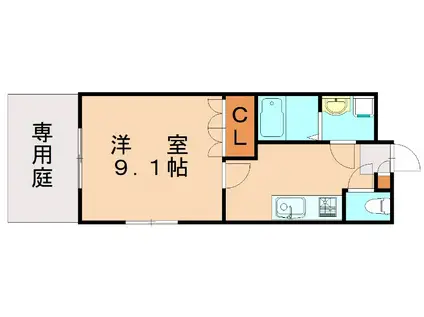 POWER・フレンド(1K/1階)の間取り写真