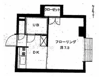 高田馬場リハイム(1K/2階)の間取り写真