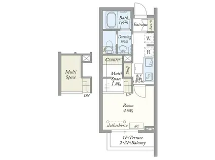 MY STYLE VINTAGE 大井町(1SK/3階)の間取り写真