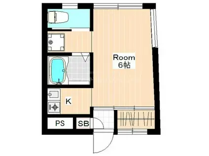 ハイツ和(ワンルーム/1階)の間取り写真