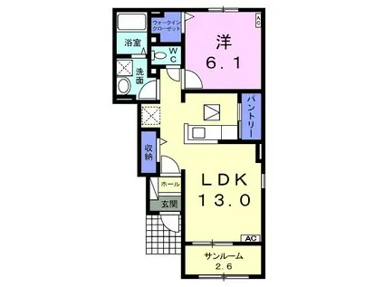 アン・リジェール・ノース(1LDK/1階)の間取り写真