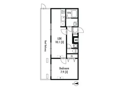 GRAN PASEO文京小日向(1LDK/4階)の間取り写真