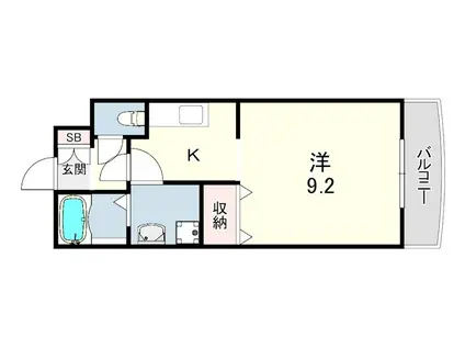 ハイトピア神戸北2(1K/3階)の間取り写真