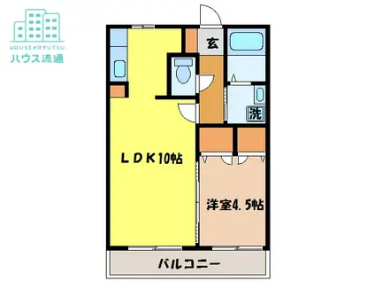 LA・PIARE諫早(1LDK/9階)の間取り写真