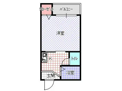 フジカワビル(1K/2階)の間取り写真