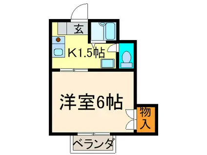 ハイム沢上(1K/2階)の間取り写真