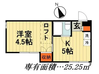 ブオナスタンザ市川(1DK/1階)の間取り写真