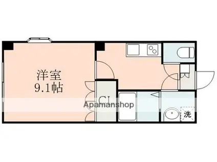 アメニティハイツ・マミリエ(1K/1階)の間取り写真