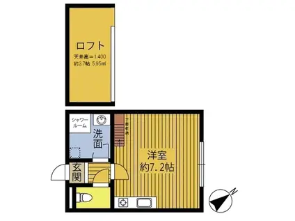 アルカンシェル(ワンルーム/2階)の間取り写真