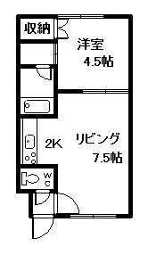 ヴィラペルーシェ(1DK/2階)の間取り写真