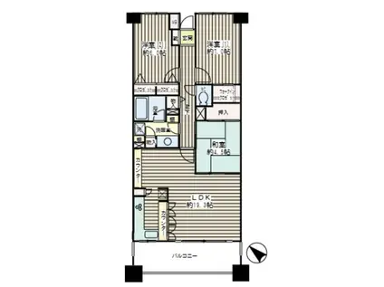 ゼファー横濱サウサリート神之木公園(3LDK/8階)の間取り写真