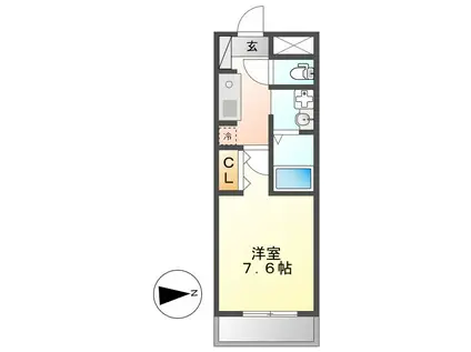 SUN STATE白壁(1K/3階)の間取り写真