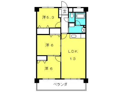 バードランド(3LDK/7階)の間取り写真