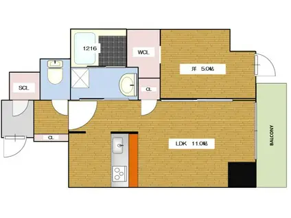 MAISON VIRTU(1LDK/2階)の間取り写真