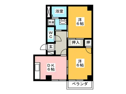 B2ハウス(2DK/2階)の間取り写真