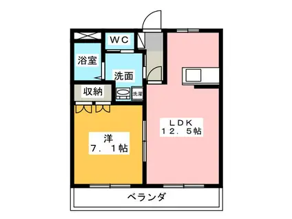 グラシアス・ティエラI(1LDK/2階)の間取り写真