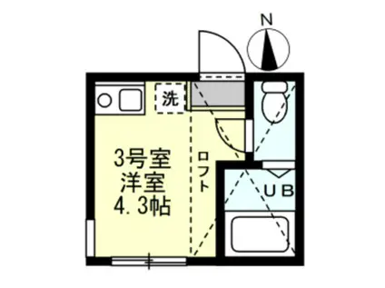 ユナイト鶴見サンメリー(ワンルーム/1階)の間取り写真