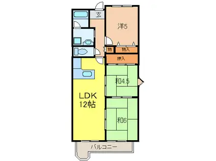 カーサ香枦園(3LDK/3階)の間取り写真