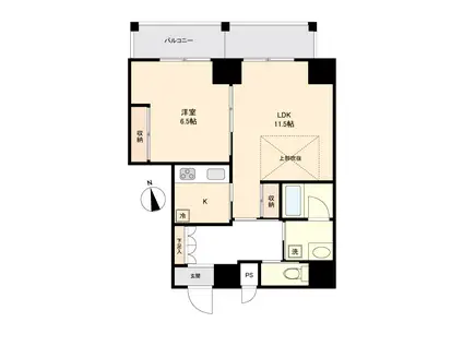 メゾンドゥニコラ大井(1LDK/8階)の間取り写真