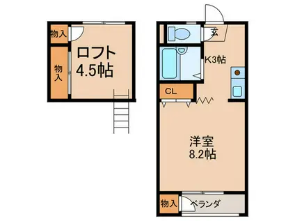 FUTEC-II(1K/2階)の間取り写真