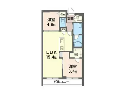 リアクト(2LDK/1階)の間取り写真