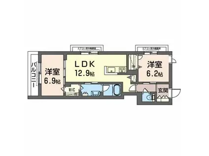 SANCTUAIRE(2LDK/3階)の間取り写真