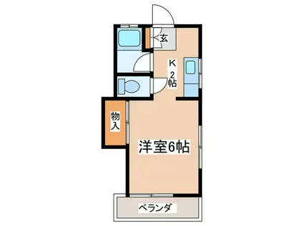 吉野第一コーポ(1K/2階)の間取り写真