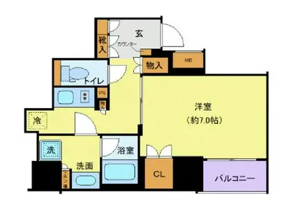 ディアレイシャス西新宿(1K/6階)の間取り写真