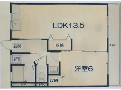 イレーネ南昭和(1LDK/4階)の間取り写真